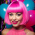 LIULIUBTY Short Bob Wig, 4 Pieces Colorful Wigs, 12" Cosplay Wigs with Flat Bangs, Neon Colored Wig for Women Party Favors Bachelorette Party Night Club with Extra Wig Cap