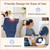 IGXHAVIZ Heating Pad for Back Pain Relief, 12"x24"+20" Large Electric Heating Pad for Period Cramps Neck Shoulders with Belt, 4 Timer 6 Heat Setting & Auto Shut Off, Moist Heat Pad for Women (Blue)