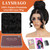 LAYSHAGO Synthetic Lace Front Wigs Pre Plucked 13x4 HD Lace Black Wigs