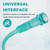 DWCHECK 5 Pack Oxygen Tubing,25Ft Green Crush Resistant Oxygen Supply Tubing,Non Kinking Durable Oxygen Tubes,Universal Interface,Individually Packaged