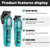 VGR Professional Hair Clippers for Men, Cordless Barber Clippers and Trimmers Set, Mens Hair Cutting Kit with 10 Guide Combs, USB Rechargeable Haircut Machine for Family, LED Display, Green