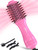 Mini Travel Ceramic Blow Dryer Brush for Short to Medium Hair, 2 Inch Oval Styling Hot Air Brush with 3 Heat Settings, Lightweight Volumizing & Smoothing Tool, 120V, Pink