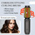 Dongxw Cordless Hot Brush - Travel Portable Hair Straightener Brush, 4 Temperatures | Fast Heating, Anti-Scald, and Anti-Frizz, Cordless Straightener Tool for Travel, Date, Work - Classic Black