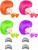 LOHO MAGICA 4 Pack Colored Wigs Neon Colorful Wig Short Bob Hair Neon Fun Party Wigs Costume Wig with Heart Sunglasses(Orange, Hot Pink, Green, Purple)