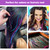 Hair Extension Feathers Tie Dye Pink Turquoise & Blue Green w loop & beads