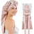 ZIMASILK Long Mulberry Silk Bonnet for Sleeping Women, Pink
