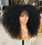 Sweece Long Curly Afro Wig With Bangs for Black Women Kinky Curly Hair Wig 17 inch (17 inch, Black)