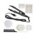 Hair Extensions Tool Kits with Fusion Heat Iron Connector Wand US Plug 50 Pcs Single Hole Heat Shield Guards 10 Pcs Hair Clips 50g Keratin Beads (Black A Head)