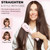 LANVIER Hair Straightener Brush, Ionic Straightening Brush with Infrared