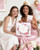Coralogo 9pcs Birthday Spa Gift Basket with Plush Knit Blanket, Pink Rose
