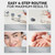 Micro Infusion System for Face - Hydrating Peptide & Hyaluronic Acid Serum Set, Skin-Smoothing Radiance Set with 0.25mm Stamp, At-Home Facial Kit (3 Month Supply)