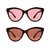 BRADDELL FL-41 Rose & Outdoor FL-60 Brown Cat Eye Migraine Light Sensitivity Glasses for Fluorescent LED Glare, Photophobia and Computer Usage (MEDIUM LARGE)