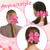 24Pcs Breast Cancer Awareness Cheer Bows 7 Inches Pink Breast Cancer Bows Large Glitter Pink Hair Bow for Teens Women Cheerleading Public Charity