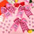 24Pcs Breast Cancer Awareness Cheer Bows 7 Inches Pink Breast Cancer Bows Large Glitter Pink Hair Bow for Teens Women Cheerleading Public Charity