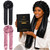 Isshin Beauty Satin Hair Bonnet for Sleeping Women: Dual Sleeve 2 in 1 Long Hair Protector Anti Frizz Sleep Cap for All Hair Styles - Curly Hair, Braids, Locs, Wigs, Extensions (Black & Rosegold)