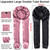 Isshin Beauty Satin Hair Bonnet for Sleeping Women: Dual Sleeve 2 in 1 Long Hair Protector Anti Frizz Sleep Cap for All Hair Styles - Curly Hair, Braids, Locs, Wigs, Extensions (Black & Rosegold)
