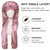 Isshin Beauty Satin Hair Bonnet for Sleeping Women: Dual Sleeve 2 in 1 Long Hair Protector Anti Frizz Sleep Cap for All Hair Styles - Curly Hair, Braids, Locs, Wigs, Extensions (Black & Rosegold)