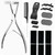 Tape in Hair Extension Tools Kit, Professional Flat Surface Stainless Steel Tape in Hair Extensions Sealing Clamp Plier,Tape Remover Scraper Tool,Hair Clips, Hair Extensions Styling Tools(Silvery Set)