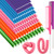 Tigeen 96 Pieces Flexible Curling Rods 9.45 Inch Soft Twist Foam Hair Curling Rollers No Heat Hair Rods Rollers with 2 Pieces Rat Tail Comb(Multi Size,Multi Color)