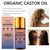 Organic Castor Oil Roll On with Rose Quartz Roller, 100% Castor Oil Organic Cold Pressed, Hexane-Free, for Face and Body, Hair, Eyebrows, Moisturize Skin -1pcs