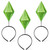 ZioTL Halloween Green Diamond Headband Costume Accessories, 3 Pack Floating Gem Headpieces, Funny Game-Inspired Cosplay Props, Party Favor Supplies for Adults Halloween Dress Up
