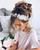 SWEETV Flower Girl Headpiece Ivory Tulle Flowers Wedding Headband for Girls, Princess Pearl Hair Accessories for Birthday Party, First Communion