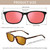 AVDLAB Indoor Fluorescent-41 Pink & Outdoor Fluorescent-60 Brown Tinted Blue Light Blocking Glasses Rectangle Migraine Light Sensitivity Computer Glasses Photophobia Fluorescent LED Glare Women AB3310