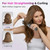 Cordless Hair Straightener Brush, Mini Hair Curling Iron Brush with 3 Temprature Controls, Anti-Scald Rechargeable Hair Curler with LCD Display, Anti-Frizz, Fast Heating for Styling & Travel