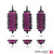 Round Brush Set for Blow Drying - Round Hair Brush Set with Detachable Barrels Styling Tool, Roller with 6 Barrels 1 Handle 6 Clips, 3 Different Hair Rollers to Create Your Hairstyle - Purple Black