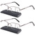 SKYOAK Premium 2 PACK Durable Progressive Multifocus Reading Glasses for Men Blue Light Blocking Computer Reader Anti Eyestrain Metal Frame Spring Hinges (for Mid-Near Range approx 3ft) 2.5 Gunmetal