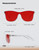 TIJN Gaming Glasses Blue Light Blocking Computer Glasses, Anti Glare Red Lens with Enhanced Color Contrast
