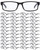 Yexiya Black 50 Pack Reading Glasses Bulk for Men Women Frame Eyeglasses with Spring Hinge Traditional Readers for Office Home (1.75 Diopters)