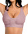 FeelinGirl Women Front Closure Post Surgery Compression Everyday Bras for Breast Implant Support with Adjustable Straps Wirefree Purple L