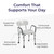 Drive Medical Shower Chair with Back & Padded Arms - Adjustable Height Bath Seat for Safety & Comfort - Lightweight Aluminum Construction- 350 Lb Capacity - White