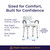Drive Medical Shower Chair with Back & Padded Arms - Adjustable Height Bath Seat for Safety & Comfort - Lightweight Aluminum Construction- 350 Lb Capacity - White
