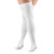 Truform 20-30 mmHg Compression Stockings for Men and Women, Thigh High Length, Dot Top, Closed Toe, White, Medium