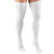 Truform 20-30 mmHg Compression Stockings for Men and Women, Thigh High Length, Dot Top, Closed Toe, White, Medium
