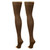 Truform 20-30 mmHg Compression Stockings for Men and Women, Thigh High Length, Dot-Top, Open Toe, Brown, Small
