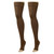 Truform 20-30 mmHg Compression Stockings for Men and Women, Thigh High Length, Dot-Top, Open Toe, Brown, Small