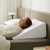 Bedluxe Wedge Pillow, 10 inch Bed Wedge Pillow for Headboard, Pillow Wedge for Acid Reflux Relief, Sleeping, After Surgery, Snoring, Gerd, Triangle Pillow Wedge - Cooling Memory Foam Top, White