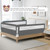 BABY JOY Bed Rails for Toddlers, 71'' Extra Long, Swing Down Bed Guard w/Safety Strap, Folding Baby Bedrail for Kids Twin, Double, Full Size Queen & King Mattress (71-Inch, Gray)