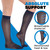 (3 Pairs - Closed Toe) Made in USA - Sheer Compression Socks for Women 15-20mmHg - Compression Stockings for Varicose Veins Circulation, Thrombosis, Embolism - Navy, Medium - A101NV2-3