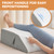 BIEEZZK Leg Pillow Elevation Blood Circulation, Leg Elevating Pillows for After Surgery, Sleeping, Memory Foam Wedge Pillow for Legs Swelling, Foot Knee Pillow for Back Pain, 23.6×16.8×8in, White/Grey
