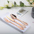 WDF-300 Pieces Rose Gold Plastic Silverware- Disposable Flatware -Heavyweight Plastic Cutlery- Includes 100 Forks, 100 Spoons, 100 Knives for Wedding/Parties/Birthday