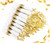 Supernal 60 Pack Pre Rolled Napkins with Gold Plastic Silverware - 60 Sets Elegant Disposable Wrapped Cutlery: Heavy Duty Gold Forks, Knives, Spoons for Weddings, Parties, & Catering Events