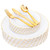 YOUBET 125PCS White Plastic Plates with Gold Rim, Gold Plates Disposable with Golden Silverware Include 25 Dinner Plate 25 Dessert Plate 25 Forks 25 Knives 25 Spoons For Wedding, Parties