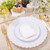 YOUBET 125PCS White Plastic Plates with Gold Rim, Gold Plates Disposable with Golden Silverware Include 25 Dinner Plate 25 Dessert Plate 25 Forks 25 Knives 25 Spoons For Wedding, Parties