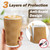 SIUQ 16 oz Coffee Cups-90 Pack Disposable Coffee Cups with Lids and Straws, Insulated Ripple Wall To Go Paper Coffee Cup for Coffee, Juice, Hot Chocolate and Hot Tea Drinks - Champagne