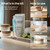 Azuna Air Freshener & Odor Eliminator for Strong Odor | 2 Room Kit Includes (2) 8 oz. Empty Luxe Glass Jars & 12 oz | Refill with Tea Tree Essential Oil Gel | Amalfi Breeze | Last 60-90 Days