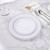 BESTVIP 100PCS Silver Plastic Plates, Disposable Party Plates with 50 Dinner Plate and 50 Dessert Plate for Party, Wedding and Birthday